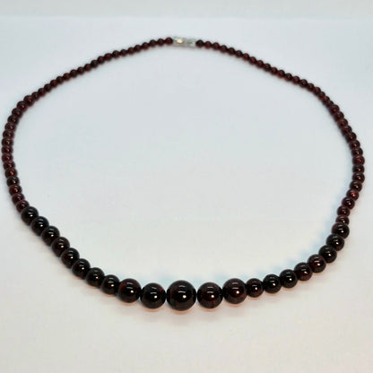 Natural Dark Red Garnet Necklace with 4,6,8 and 10mm Stones