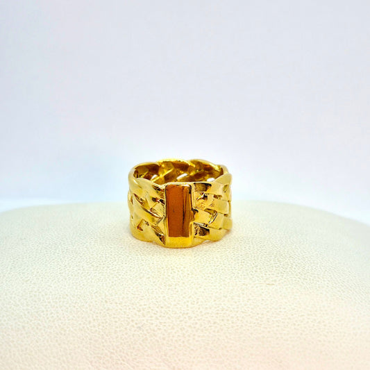Weaved Ring in Gold Plated Stainless Steel