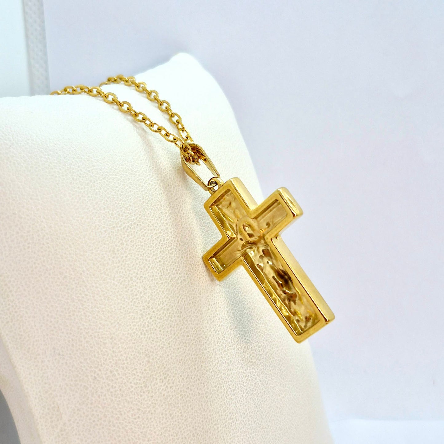 Cross Pendant with Chain Necklace in Gold Platted Stainless Steel (Copy)