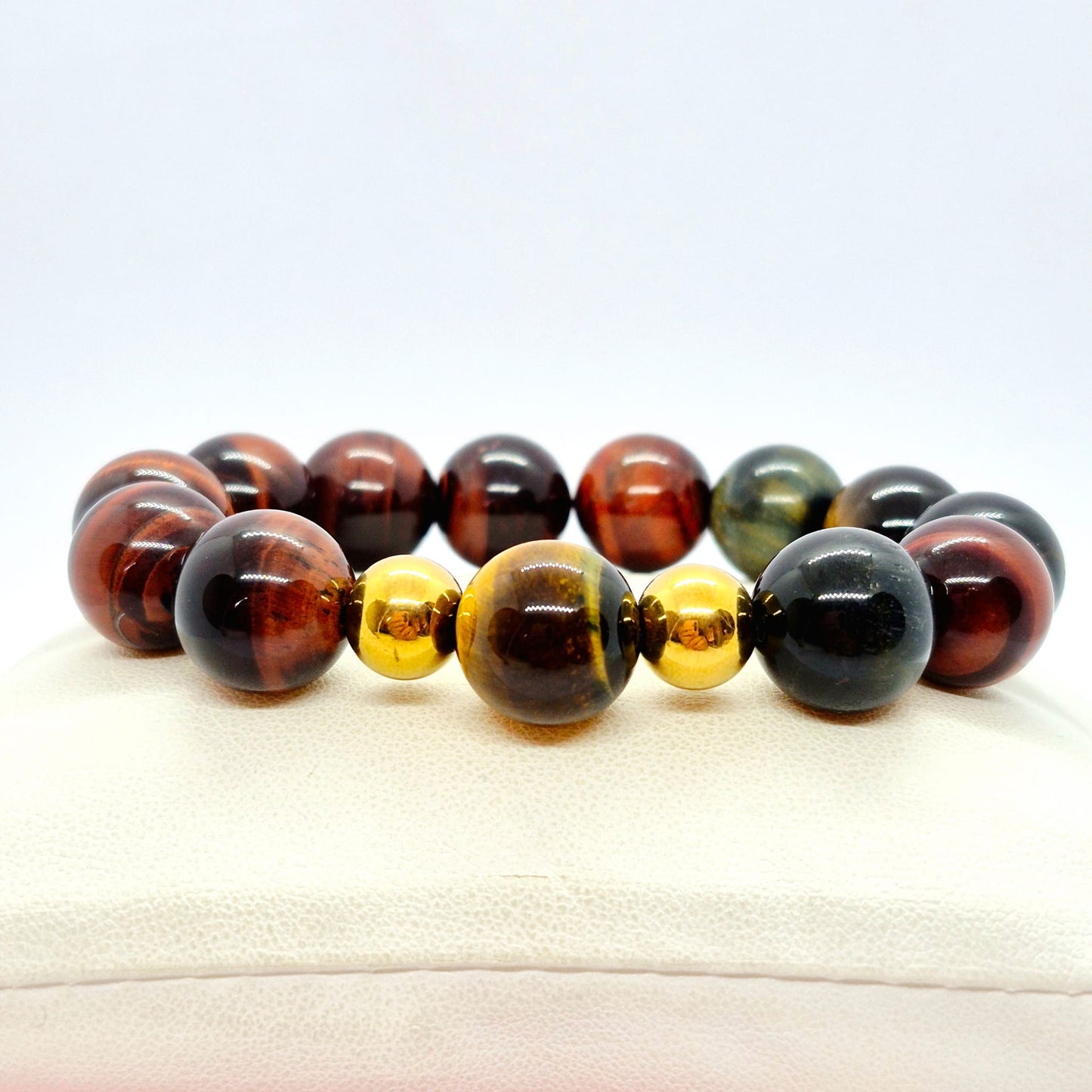 Natural Dark Red Tiger Eye in 14mm Stones