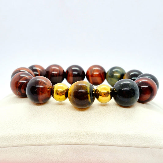 Natural Dark Red Tiger Eye in 14mm Stones
