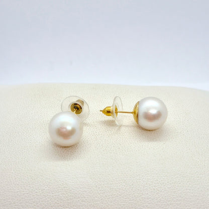 Natural 12mm Edison Pearl Set in Gold Plated Stainless Steel with Snake Chain Necklace