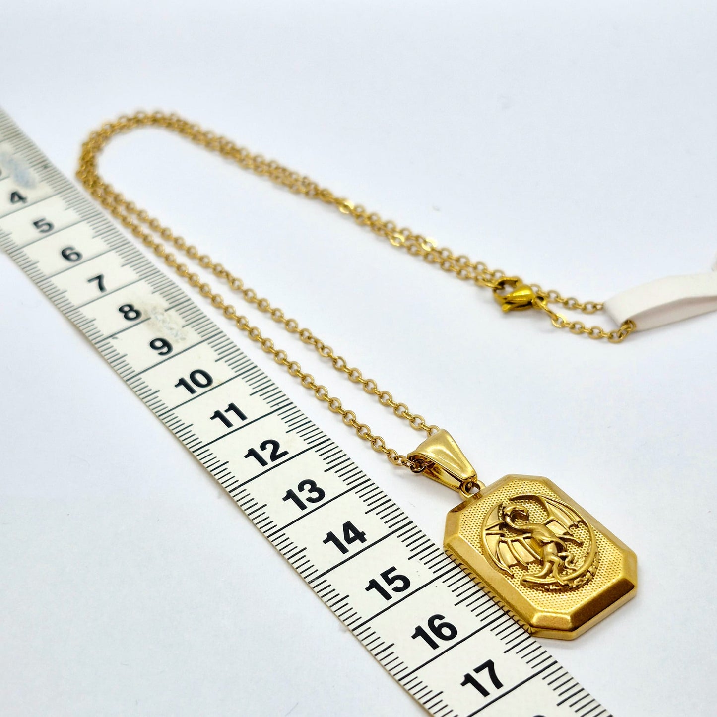 Dragon Pendant with Chain Necklace in Gold Platted Stainless Steel