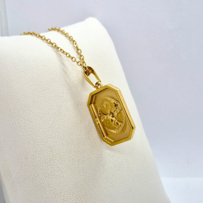 Dragon Pendant with Chain Necklace in Gold Platted Stainless Steel