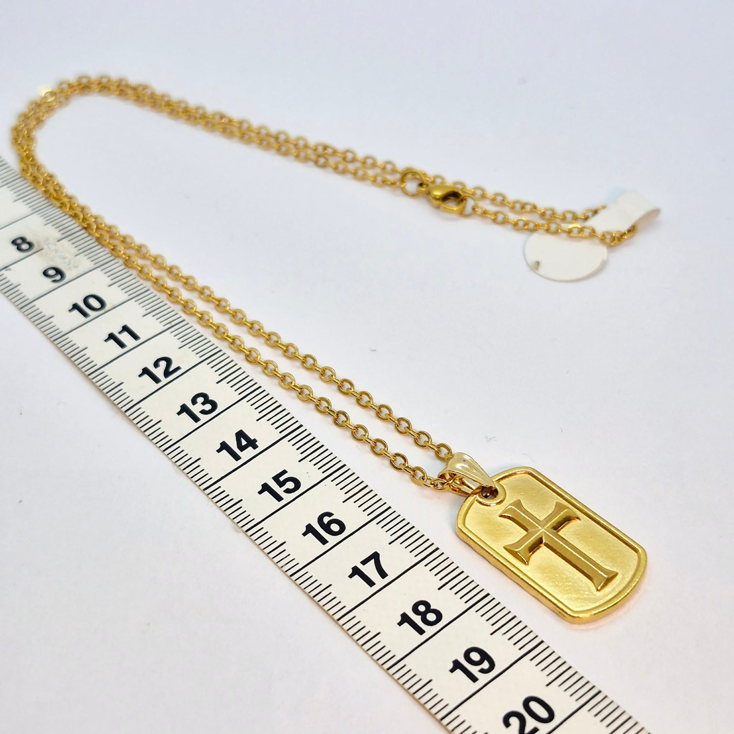 Cross Pendant with Chain Necklace in Gold Platted Stainless Steel