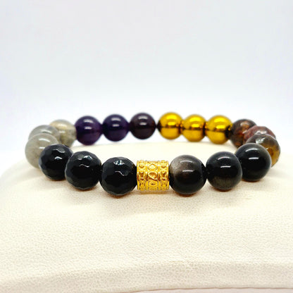 Protection Bracelet with a choice of Natural Stones like Obsidian, Onyx, Hematite, Amethyst, Labradorite & Tiger Eye