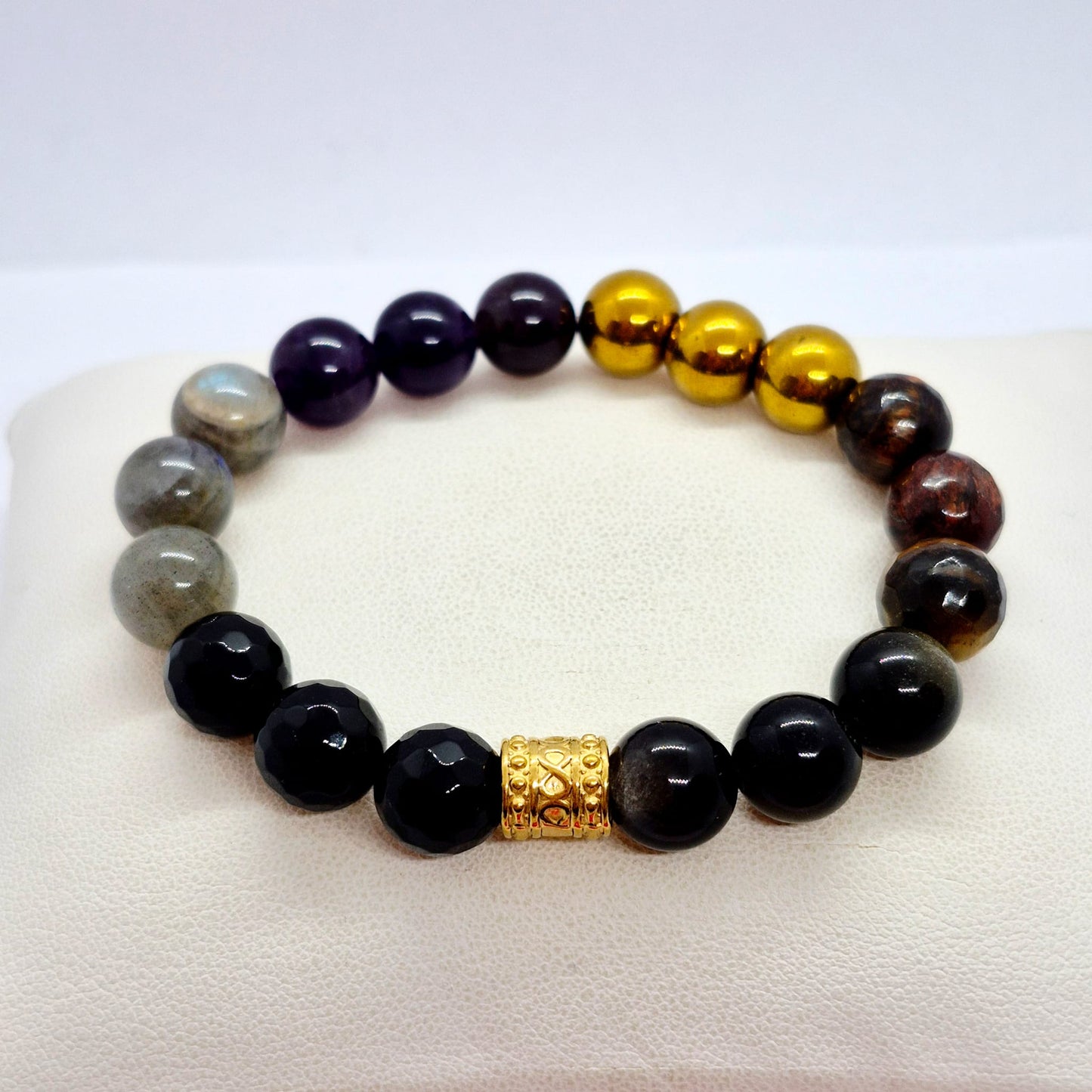 Protection Bracelet with a choice of Natural Stones like Obsidian, Onyx, Hematite, Amethyst, Labradorite & Tiger Eye