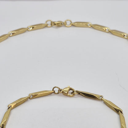 Gold Platted Stainless Steel Choker Necklace and Bracelet Set