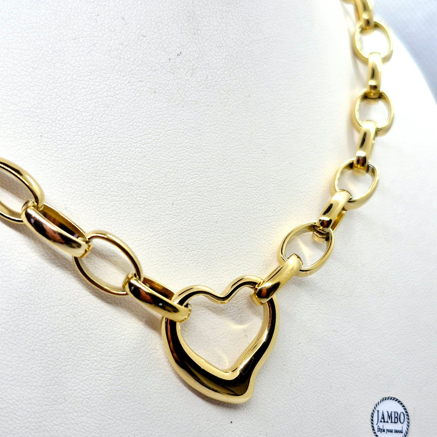 Heart Necklace in Gold Platted Stainless Steel
