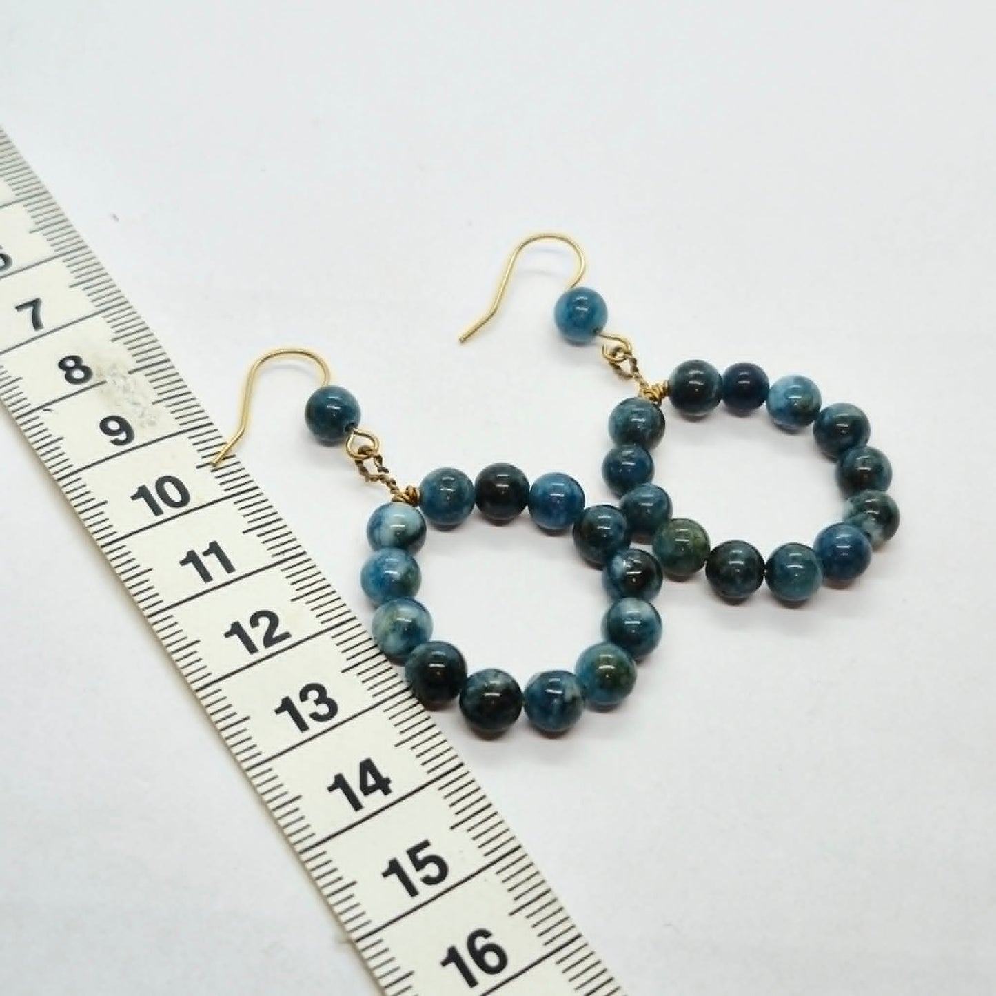 Natural Apatite Dangle Earrings in Stainless Steel Gold Plated