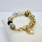 Natural Stone Bracelet with Burmese and Hetian Jade, Hematite, Tiger Eye, Labradorite and Obsidian in 12mm Stones