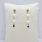 Natural Pearl Dangle Earrings in Gold Plated Stainless Steel