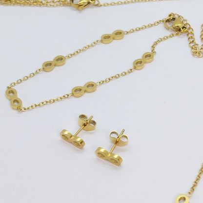 Infinity Set Gold Plated Stainless Steel
