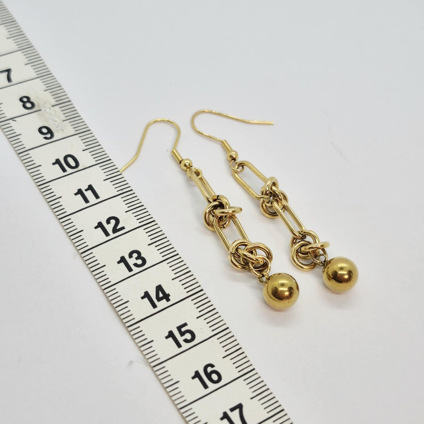 Dangle Earrings in Gold Plated Stainless Steel