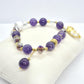 Natural Amethyst Charm Bracelet in 8-10mm Stones