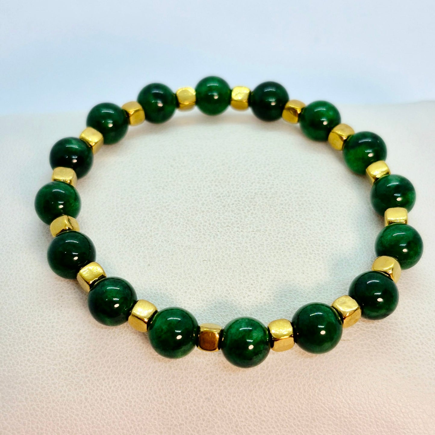 Natural South China Jade Bracelet in 8mm Stones