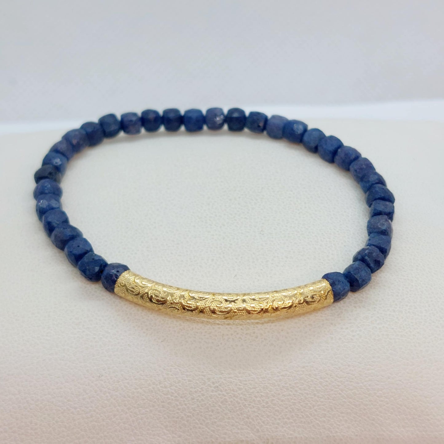 Natural Sapphire Stone Bracelet with 4mm Stones