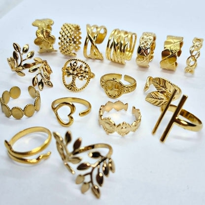 Gold Plated Stainless Steel Ring Resizeable