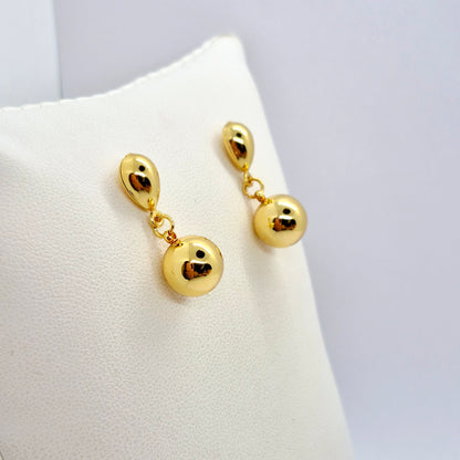 Ball Hoop Earrings in Gold Plated Stainless Steel