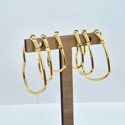 Stainless Steel Gold Plated Heart Hoop Earrings
