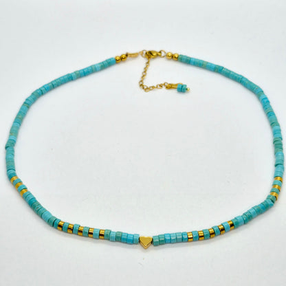 Natural Turquoise Choker in 4mm Stones