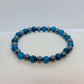 Natural Blue Apatite and Hematite Bracelet 6mm Stones