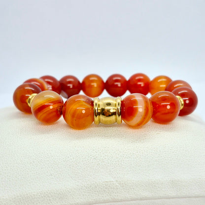 Natuurlijke Carneool Armband met 12 mm Stenen