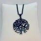 Black Tree of Life Pendant in Stainless Steel with Chain Necklace