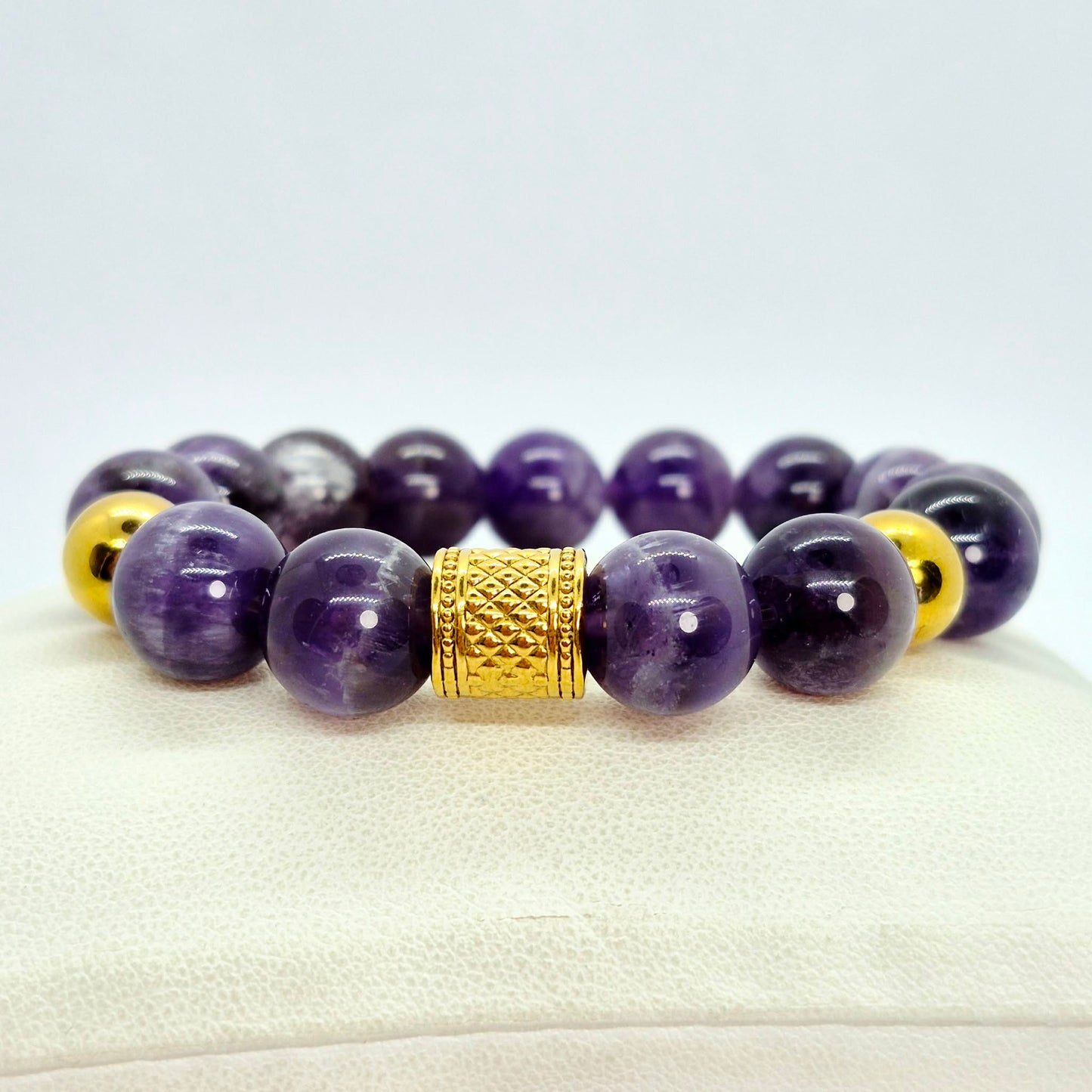 Natural Amethyst Bracelet in 12mm Stones