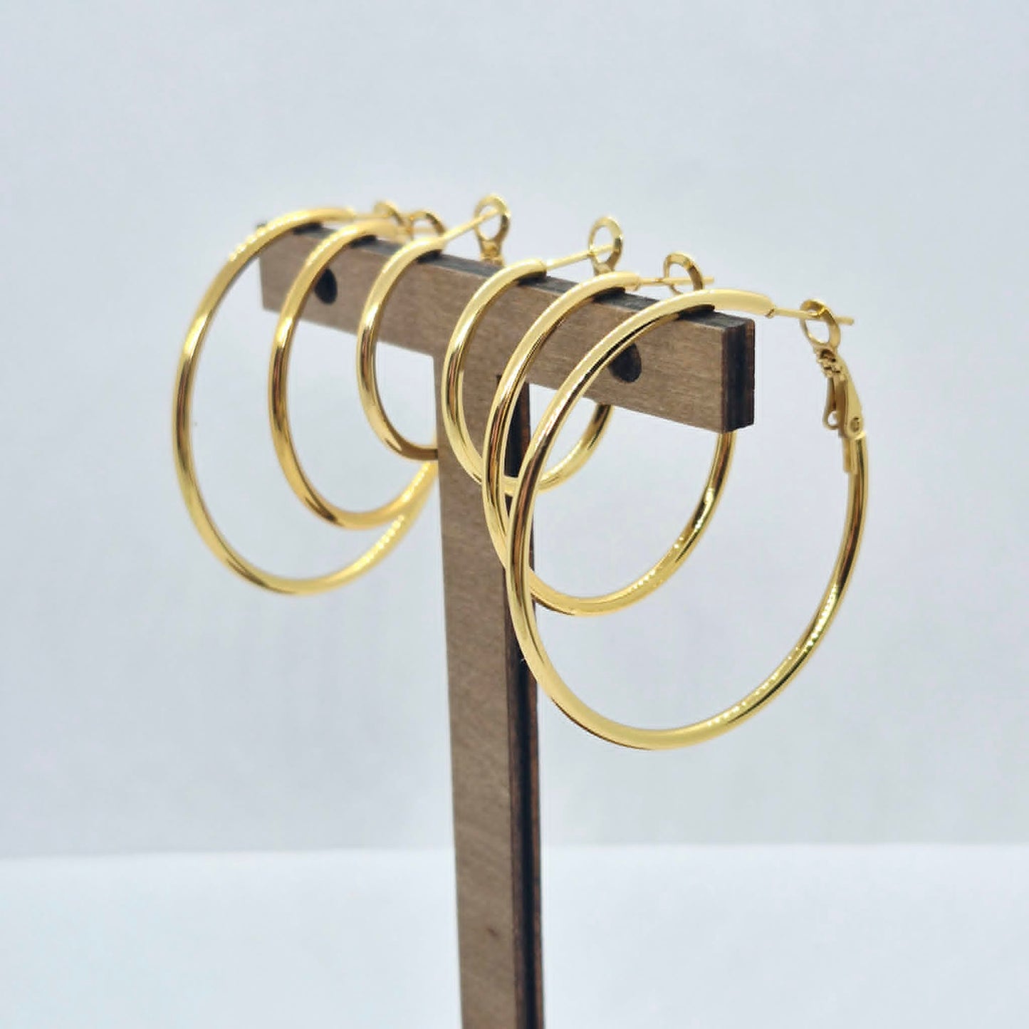 Stainless Steel Gold Plated Hoop Earrings
