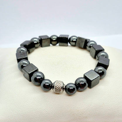 Natural Hematite Bracelet in 10mm Stones