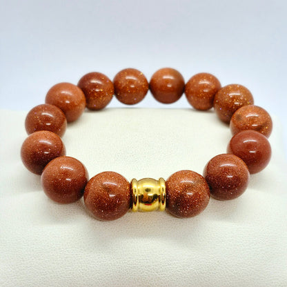 Natural Red Sandstone Bracelet in 14mm Stone