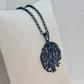 Black Tree of Life Pendant in Stainless Steel with Chain Necklace