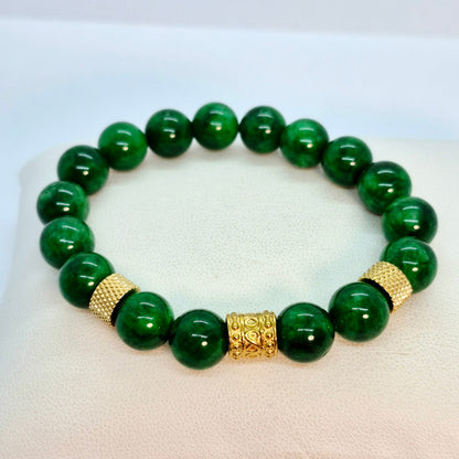 Natural South China Jade Bracelet in 10mm Stones