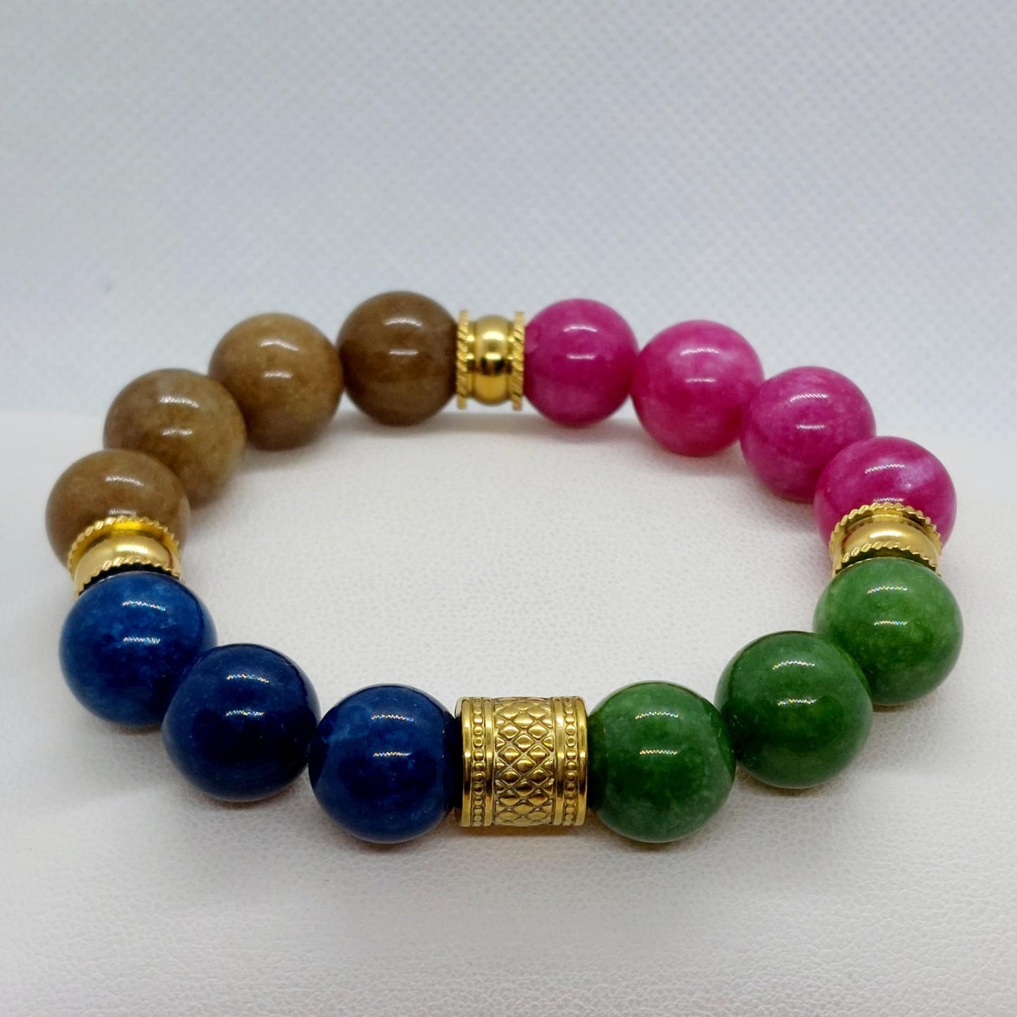 Natural Mixed Tourmaline Bracelet in 12mm Stones