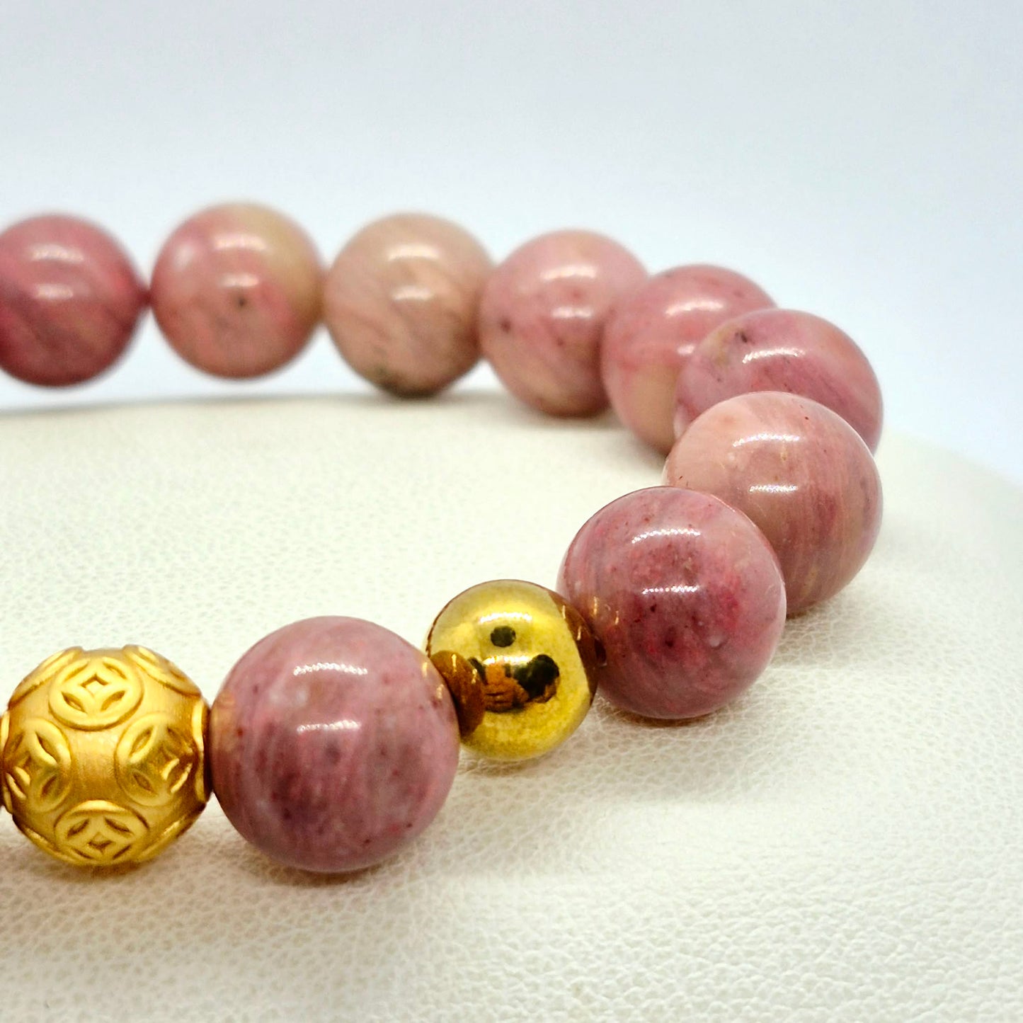 Natural Rhodonite Bracelet in 10mm Stones