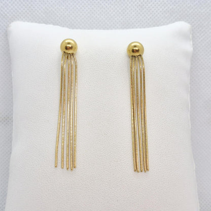 Gold Plated Stainless Steel Dangle Earrings