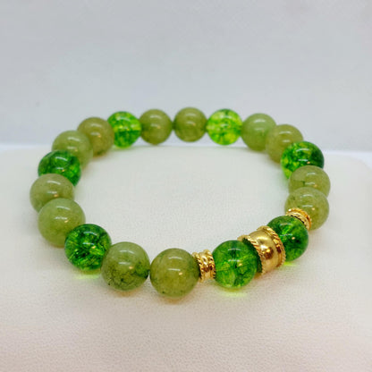 Natural Peridot Bracelet with 10mm Stones