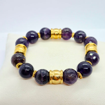 Natural Amethyst Bracelet in 12mm Stones