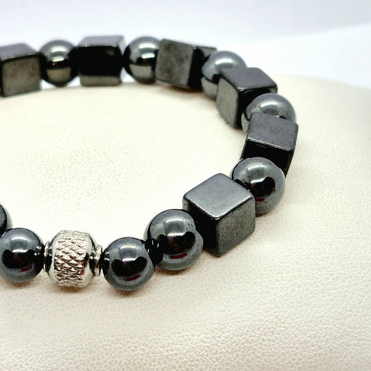 Natural Hematite Bracelet in 10mm Stones