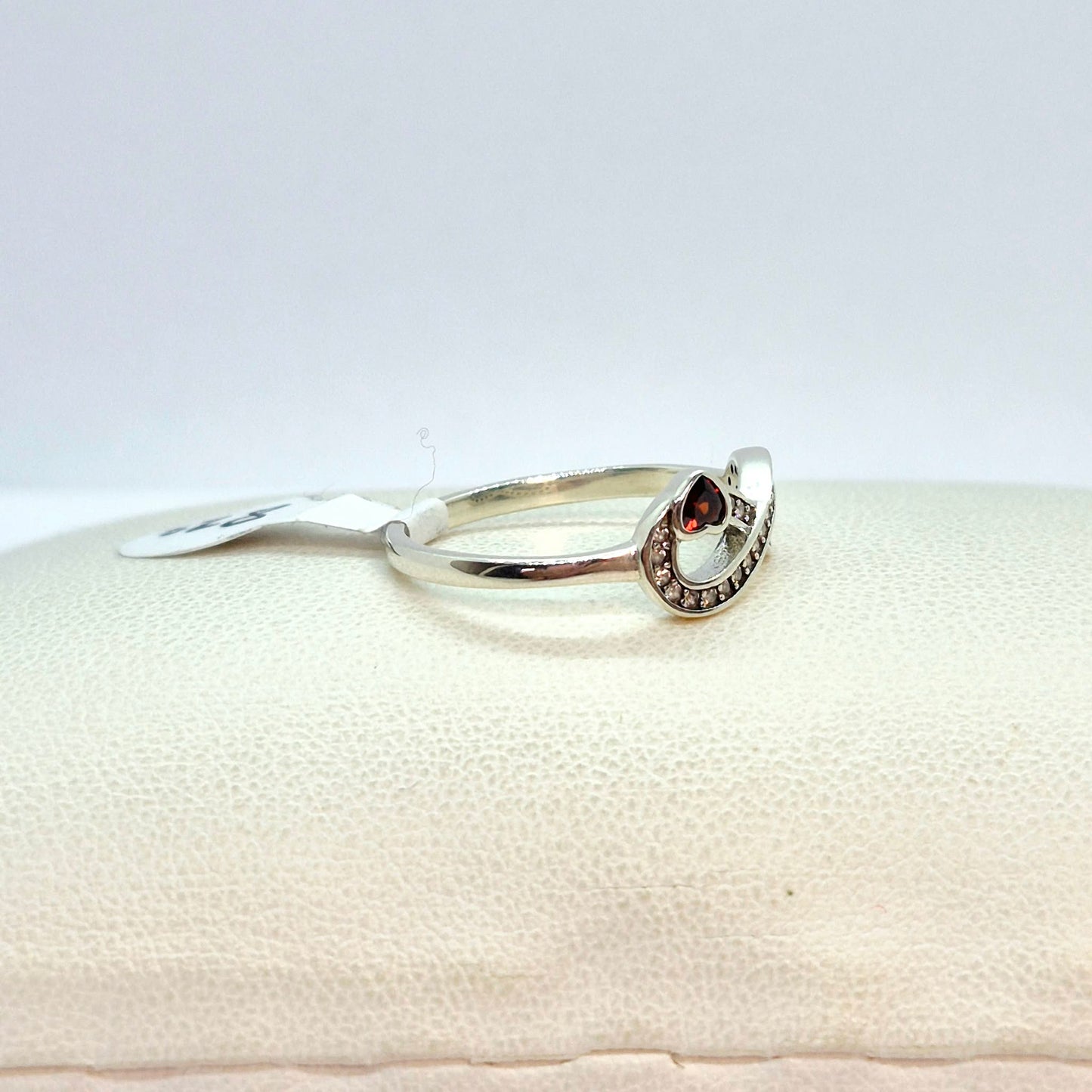 Infinity Ring in 925 Sterling Silver with Zircon Heart