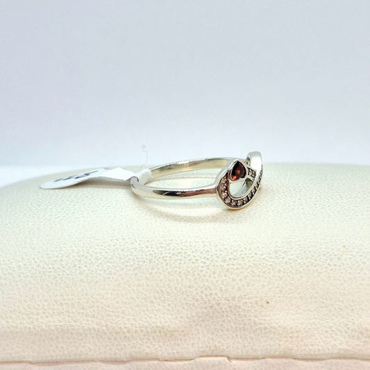Infinity Ring in 925 Sterling Silver with Zircon Heart