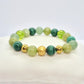 Mixed Green Natural Stone Bracelet with 10mm Stones including Malachite, Peridot, Aventurine