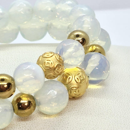 Natural Faceted Opal Bracelet in 10 & 12 mm Stones
