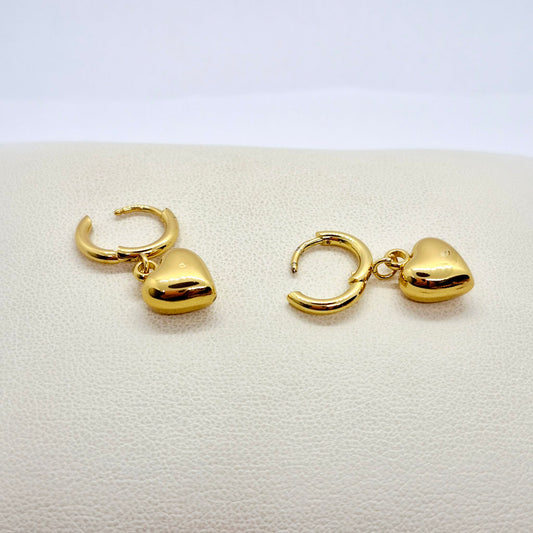 Heart Hoop Earrings in Gold Plated Stainless Steel