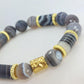 Natural Banded Brown Agate Bracelet in 10mm Stones