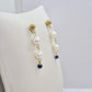 Natural Pearl Dangle Earrings in Gold Plated Stainless Steel