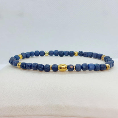 Natural Sapphire Stone Bracelet with 4mm Stones