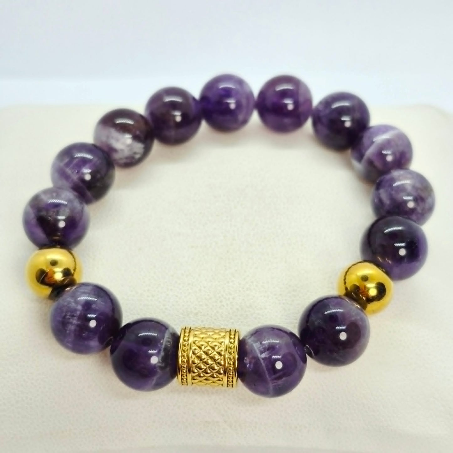 Natural Amethyst Bracelet in 12mm Stones