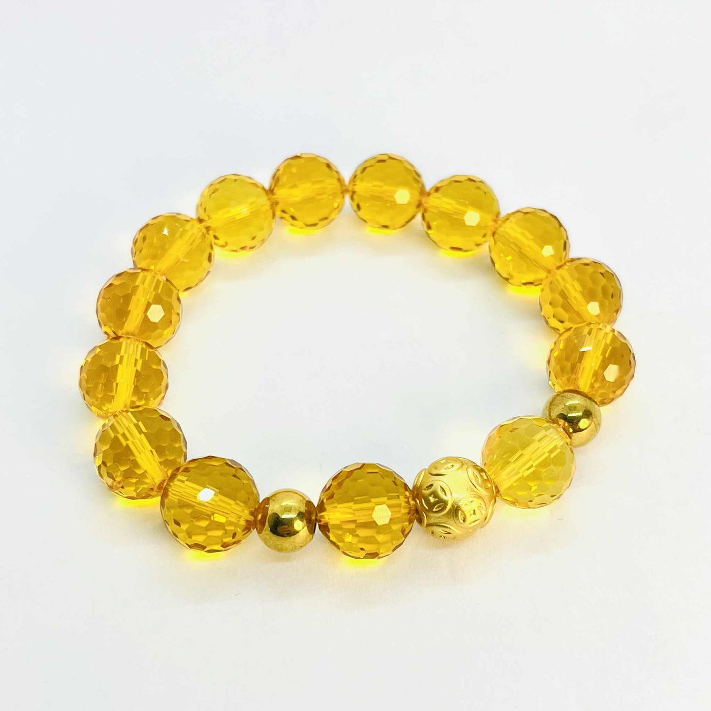 Natural Faceted Citrine Bracelet with 12mm stones